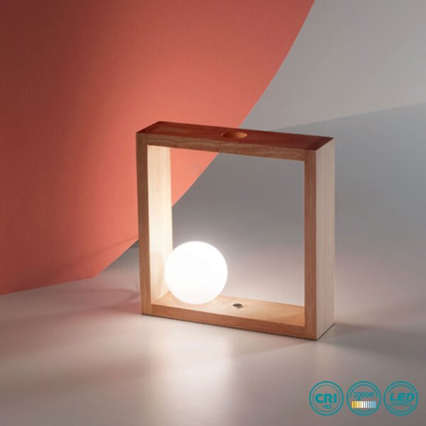 Λάμπα Επιτραπέζια Fabas Luce Kark 3669-30-215 Ξύλο Δρυς