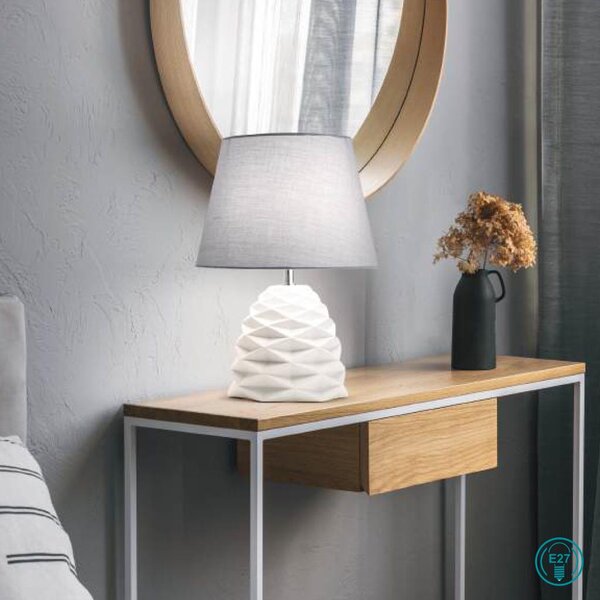 Λάμπα Επιτραπέζια Fabas Luce Duchessa 3533-30-102 Κεραμικό Λευκό