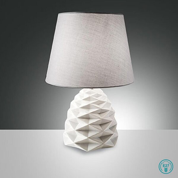 Λάμπα Επιτραπέζια Fabas Luce Duchessa 3533-30-102 Κεραμικό Λευκό
