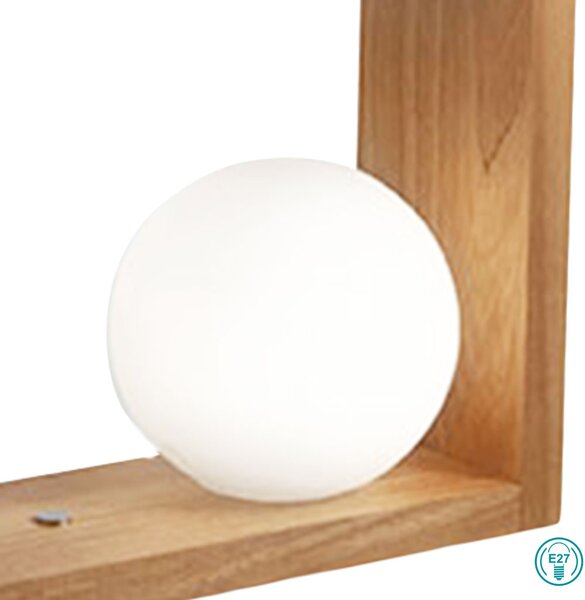 Λάμπα Επιτραπέζια Fabas Luce Kark 3669-30-215 Ξύλο Δρυς