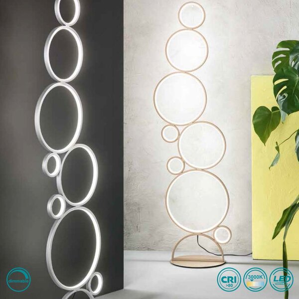 Φωτιστικό Δαπέδου Ondaluce Pt.Pois/Silver Ασημί