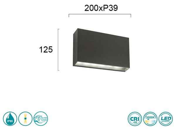 Απλίκα Εξωτερικού Χώρου Viokef Elvira 4257200 Ανθρακί Πλαστική