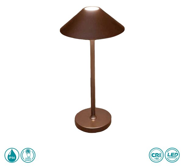 Λάμπα Επιτραπέζια Επαναφορτιζόμενη Ondaluce Lt.Moon/Corten Σκουριά