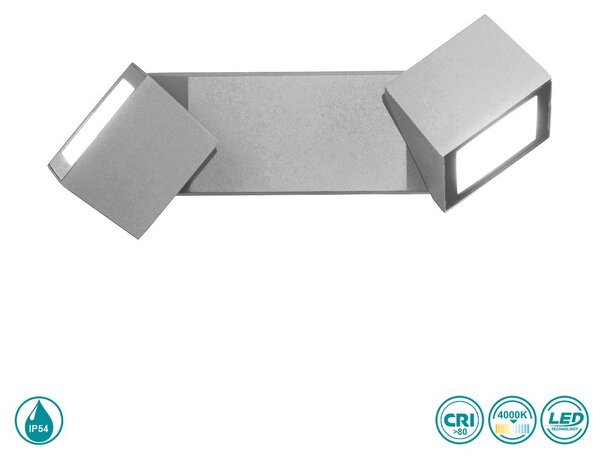 Απλίκα Εξωτερικού Χώρου Ondaluce Ap.Steve/2-Silver Ασημί