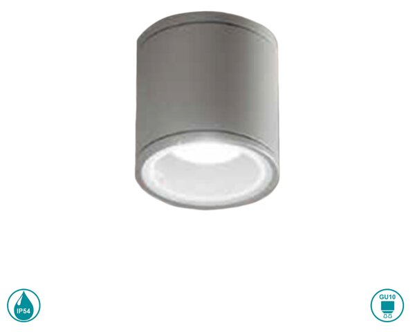 Φωτιστικό Οροφής Εξωτερικού Χώρου Ondaluce Pl.Jubo/Silver Ασημί