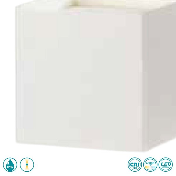 Απλίκα Εξωτερικού Χώρου Ondaluce Ap.Cube/B.Co Λευκή (4000K)