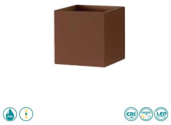 Απλίκα Εξωτερικού Χώρου Ondaluce Ap.Cube/Corten Σκουριά (4000K)