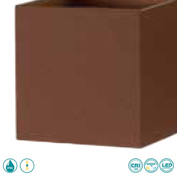 Απλίκα Εξωτερικού Χώρου Ondaluce Ap.Cube/Corten Σκουριά (4000K)