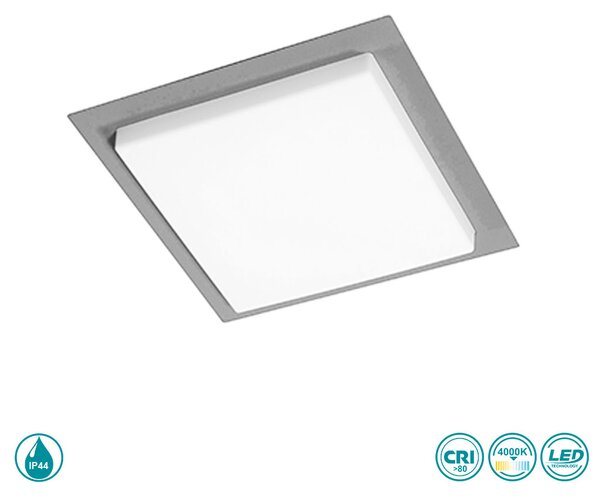 Φωτιστικό Οροφής Εξωτερικού Χώρου Ondaluce Pt.Tablet/Silver Ασημί