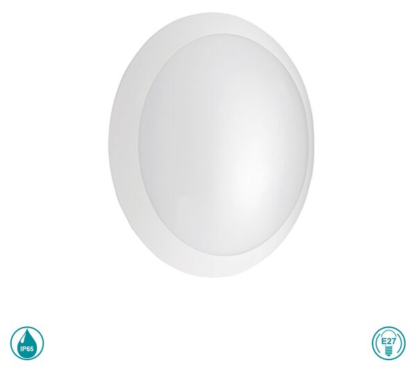 Φωτιστικό Οροφής Εξωτερικού Χώρου Ondaluce Pl.Base/B.Co Λευκό