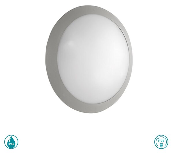 Φωτιστικό Οροφής Εξωτερικού Χώρου Ondaluce Pl.Base/Silver Ασημί