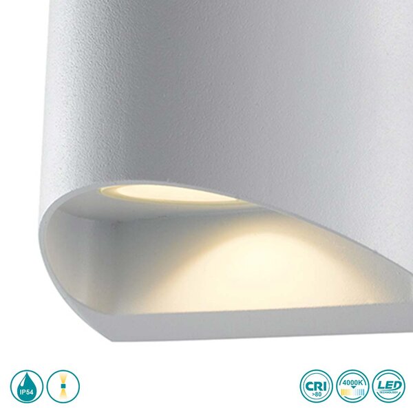 Απλίκα Εξωτερικού Χώρου Intec LED-W-Veyron-BCO 8031440361163 Λευκή (4000K)