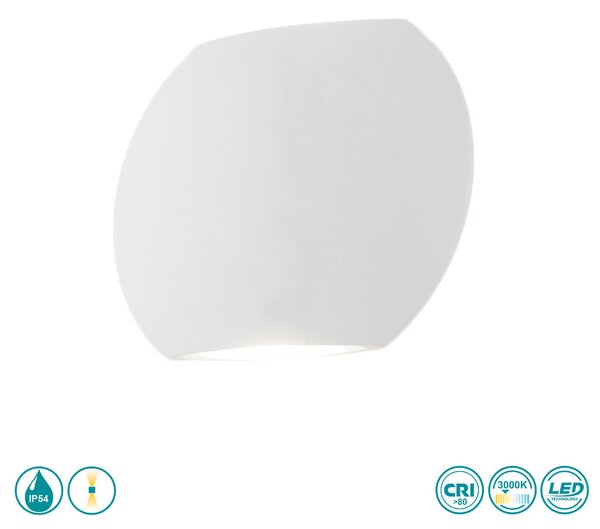 Απλίκα Εξωτερικού Χώρου Intec LED-W-Miura 8031440351447 Λευκή (3000K)