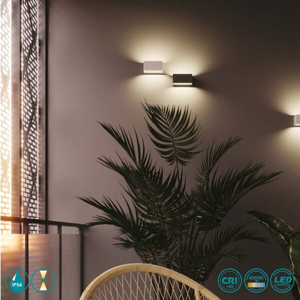 Απλίκα Εξωτερικού Χώρου Intec LED-W-Twin-S ANT 8031414863709 Ανθρακί (4000K)