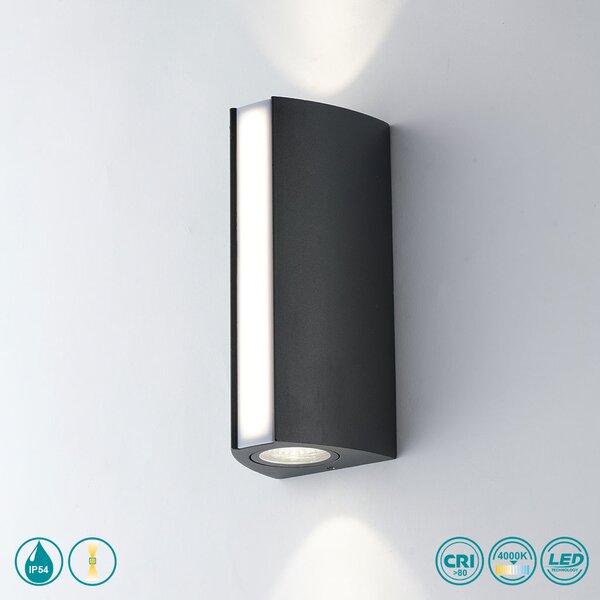 Απλίκα Εξωτερικού Χώρου Intec LED-W-Ray-ANT 8031414867127 Ανθρακί (4000K)