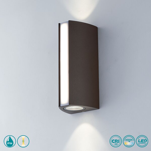 Απλίκα Εξωτερικού Χώρου Intec LED-W-Ray-BRO 8031414870998 Σκουριά (4000K)