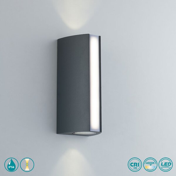 Απλίκα Εξωτερικού Χώρου Intec LED-W-Ray-ANT 8031414867127 Ανθρακί (4000K)
