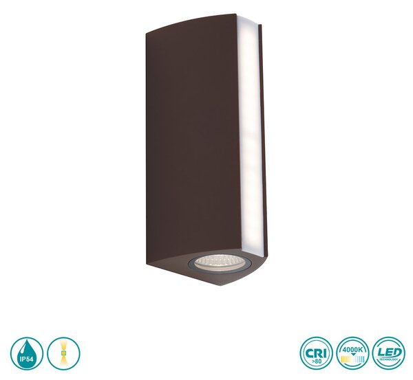 Απλίκα Εξωτερικού Χώρου Intec LED-W-Ray-BRO 8031414870998 Σκουριά (4000K)