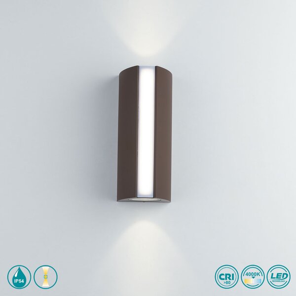 Απλίκα Εξωτερικού Χώρου Intec LED-W-Ray-BRO 8031414870998 Σκουριά (4000K)