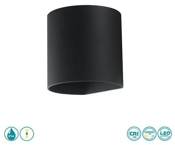 Απλίκα Εξωτερικού Χώρου Intec LED-W-Golf-NERO 8031440361118 Μαύρη (4000K)