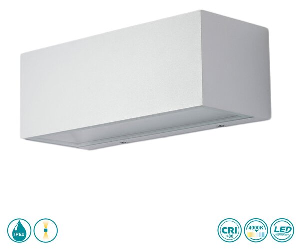 Απλίκα Εξωτερικού Χώρου Intec LED-W-Twin-XL BCO 8031414863716 Λευκή (4000K)