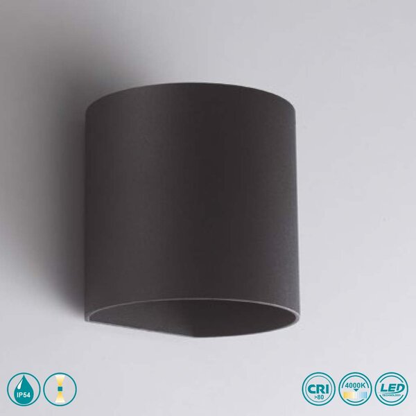Απλίκα Εξωτερικού Χώρου Intec LED-W-Golf-NERO 8031440361118 Μαύρη (4000K)