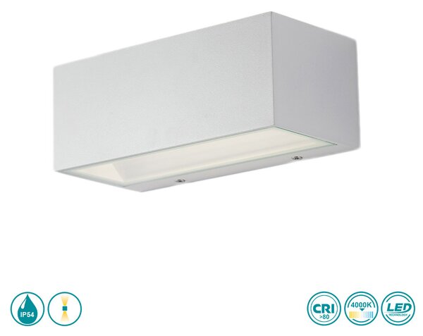 Απλίκα Εξωτερικού Χώρου Intec LED-W-Twin-M BCO 8031414863969 Λευκή (4000K)