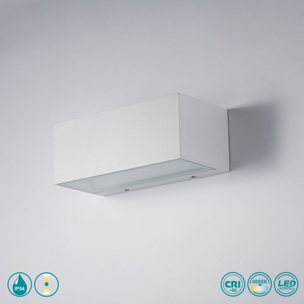 Απλίκα Εξωτερικού Χώρου Intec LED-W-Twin-S BCO 8031414863976 Λευκή (4000K)