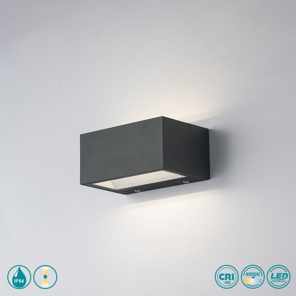 Απλίκα Εξωτερικού Χώρου Intec LED-W-Twin-S ANT 8031414863709 Ανθρακί (4000K)
