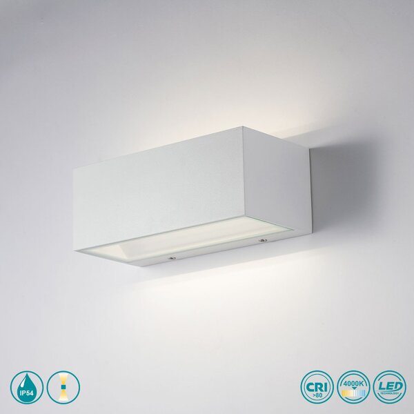 Απλίκα Εξωτερικού Χώρου Intec LED-W-Twin-S BCO 8031414863976 Λευκή (4000K)