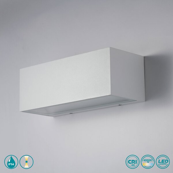 Απλίκα Εξωτερικού Χώρου Intec LED-W-Twin-XL BCO 8031414863716 Λευκή (4000K)