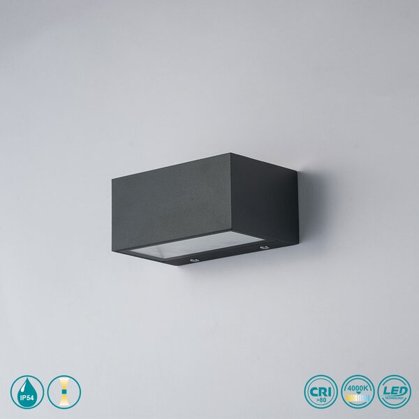 Απλίκα Εξωτερικού Χώρου Intec LED-W-Twin-S ANT 8031414863709 Ανθρακί (4000K)