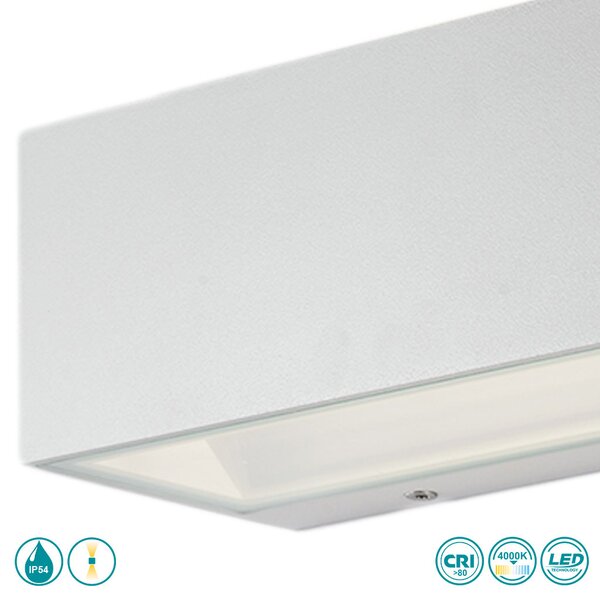 Απλίκα Εξωτερικού Χώρου Intec LED-W-Twin-M BCO 8031414863969 Λευκή (4000K)