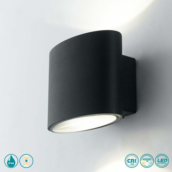 Απλίκα Εξωτερικού Χώρου Intec LED-W-Boxter NER 8031414862382 Μαύρη (4000K)