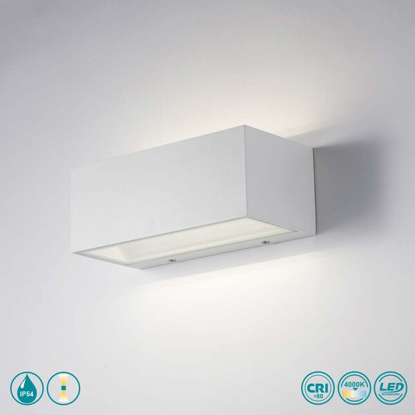 Απλίκα Εξωτερικού Χώρου Intec LED-W-Twin-M BCO 8031414863969 Λευκή (4000K)