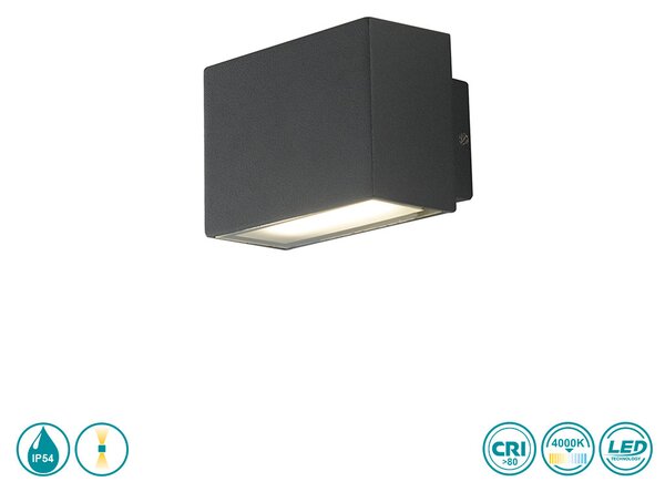 Απλίκα Εξωτερικού Χώρου Intec LED-W-Agera-90 8031440360951 Μαύρη (4000K)