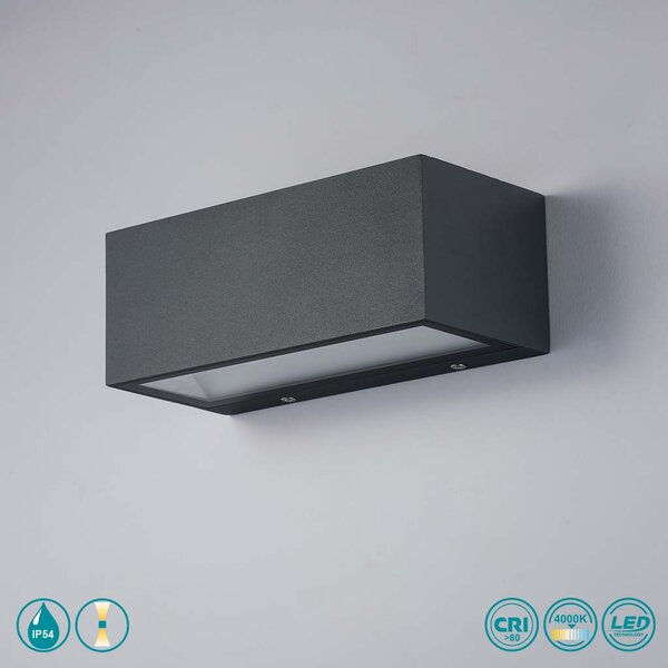 Απλίκα Εξωτερικού Χώρου Intec LED-W-Twin-M ANT 8031414863693 Ανθρακί (4000K)