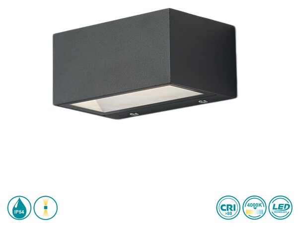 Απλίκα Εξωτερικού Χώρου Intec LED-W-Twin-S ANT 8031414863709 Ανθρακί (4000K)