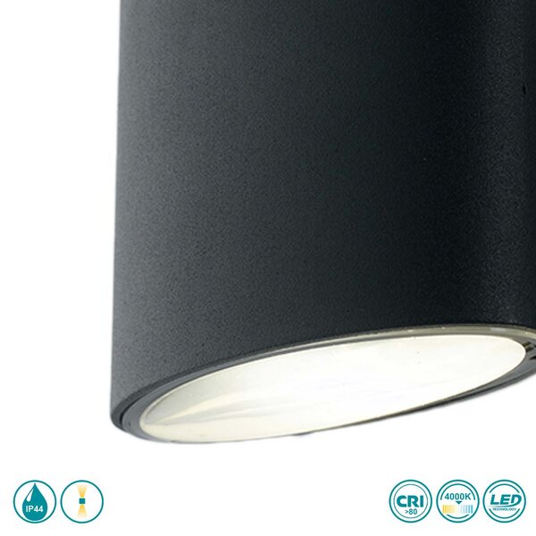 Απλίκα Εξωτερικού Χώρου Intec LED-W-Boxter NER 8031414862382 Μαύρη (4000K)