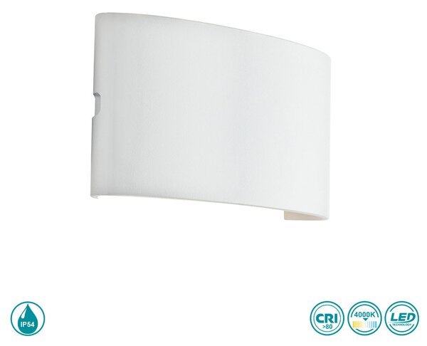 Απλίκα Εξωτερικού Χώρου Intec LED-W-Beetle-BCO 8031414876952 Λευκή (4000K)