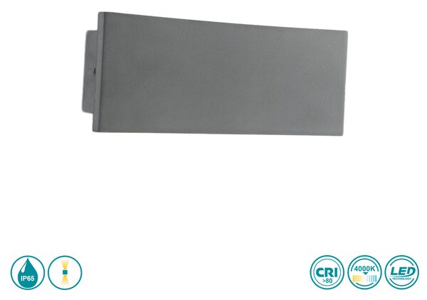 Απλίκα Εξωτερικού Χώρου Intec LED-Parker-AP30-GR 8031414866977 Γκρι (4000K)