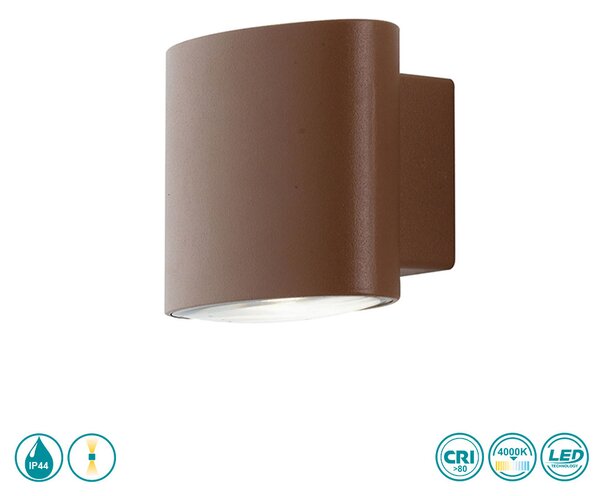 Απλίκα Εξωτερικού Χώρου Intec LED-W-Boxter BRO 8031414862405 Σκουριά (4000K)