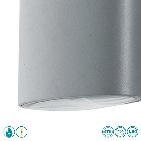 Απλίκα Εξωτερικού Χώρου Intec LED-W-Boxter SIL 8031414862399 Ασημί (4000K)