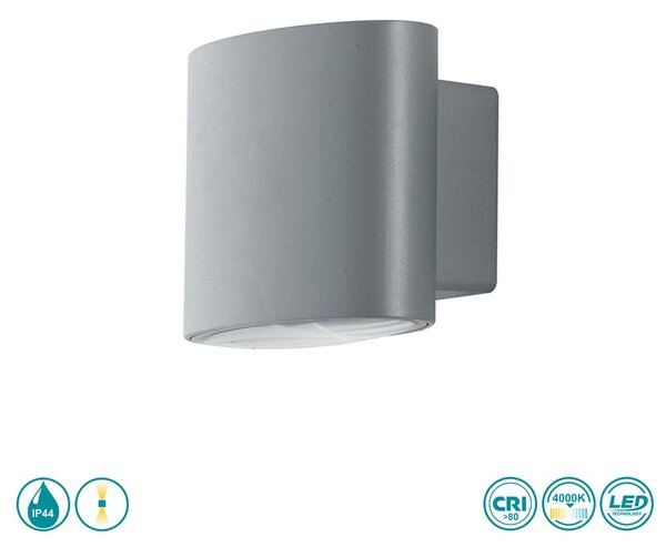 Απλίκα Εξωτερικού Χώρου Intec LED-W-Boxter SIL 8031414862399 Ασημί (4000K)