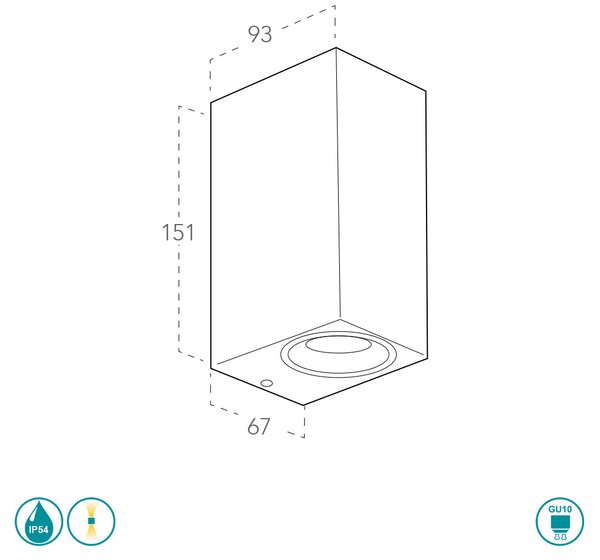 Απλίκα Εξωτερικού Χώρου Intec I-Qubo-AP2 ANT 8031414084289 Ανθρακί