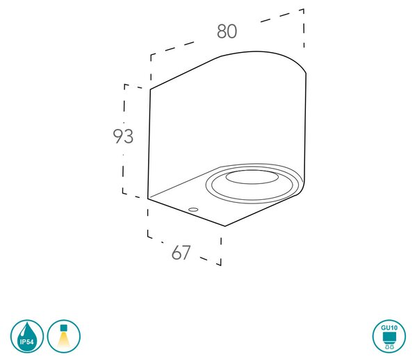 Απλίκα Εξωτερικού Χώρου Intec I-One-AP1 BCO 8031414878857 Λευκή