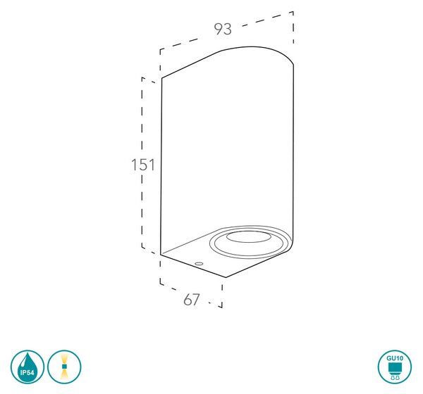Απλίκα Εξωτερικού Χώρου Intec I-One-AP2 ANT 8031414082100 Ανθρακί