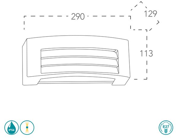 Απλίκα Εξωτερικού Χώρου Intec I-Denver-AP 8031440312264 Ανθρακί