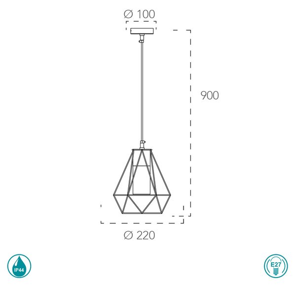Φωτιστικό Κρεμαστό Εξωτερικού Χώρου Intec Lant-Mandala-S1 8031414870684 Ανθρακί