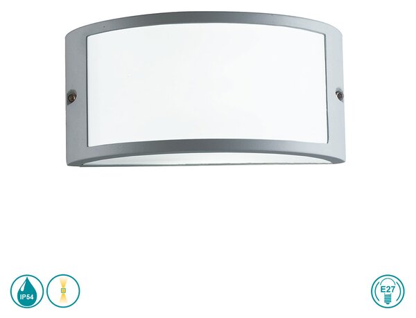 Απλίκα Εξωτερικού Χώρου Intec I-Austin-AP SIL 8031414862429 Ασημί